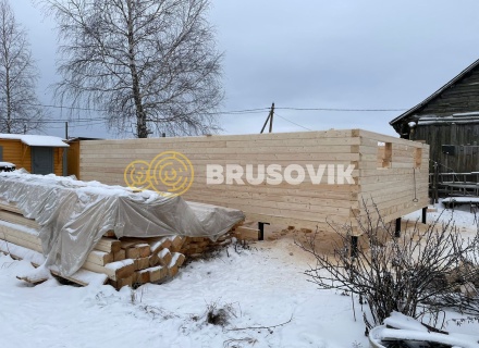 Дом 6х9м из профилированного бруса 145х145мм по индивидуальному проекту в д. Исады, Любимский р-н., Ярославская область