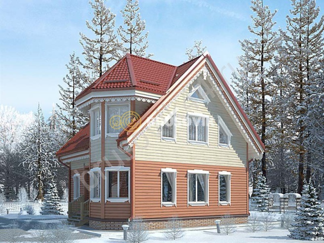 Проект №43 дома из бруса 9,7х8,7