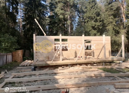 Дом 8х9м с открытой террасой 2х9м по индивидуальному проекту из профилированного бруса 145х145мм в СНТ &quot;Конник&quot;, Раменский район, Московская область