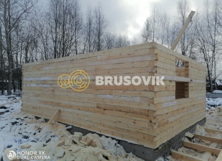 Дом 6х8 м из обрезного бруса 150х150 мм по проекту № 34  в селе Лужки, городской округ Истра, Московская область