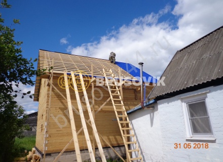 Дом по индивидуальному проекту из обрезного бруса 150х150 мм