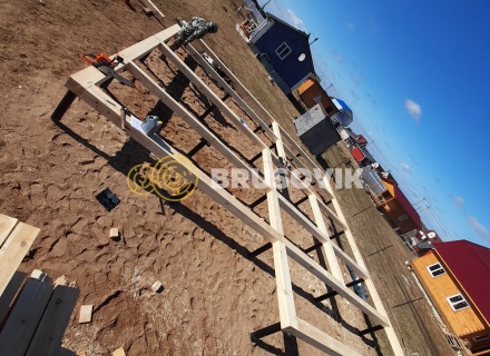 Дом 7х9 м из обрезного бруса 150х150 мм по индивидуальному проекту в коттеджном посёлке Рыбицы-1, Гатчинский район, Ленинградская область