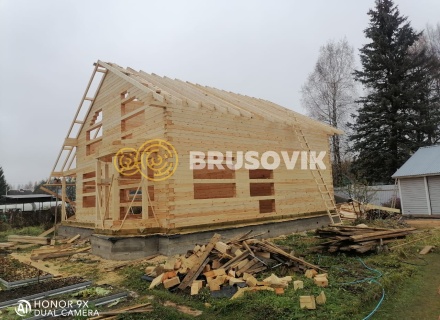 Дом 9х10м с террасой 2,5х10м из профилированного бруса 145х195мм г. Кимры, Тверская область