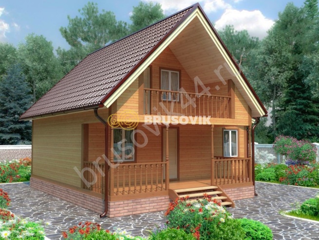 Проект №71 дома из бруса 8х8