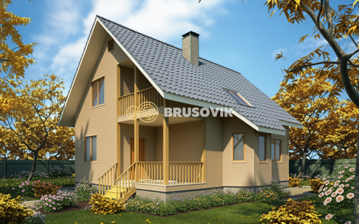 Проект №15 дома из бруса 9х10