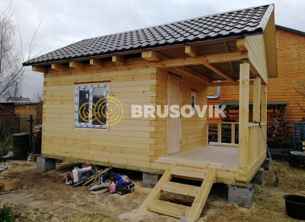 Баня 6х4 м из профилированного бруса 145х145 мм в с. Кудиново, Богородский городской округ, Московская область