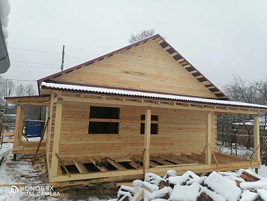 Дом 9х12 м из профилированного бруса 145х145 мм по индивидуальному проекту в городе Струнино, Владимирская область - фото процесса строительства