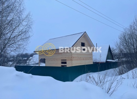 Полутораэтажный дом 6х8м с террасой из профилированного бруса 145х145мм по индивидуальному проекту в СТ Виктория, г. Кострома