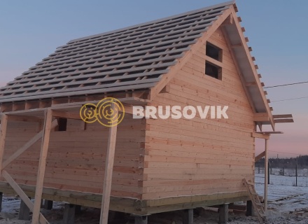 Баня 6х6м по проекту №15 из профилированного бруса 145х145мм в д. Глазово, Можайский район, Московская облать