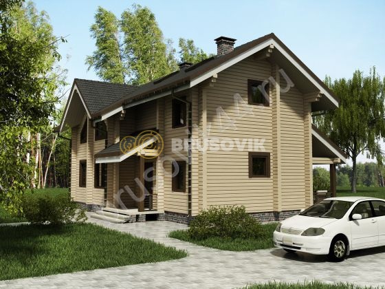 Проект №40 дома из бруса 8,4х12,02