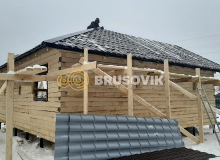 Баня 9х9м по проекту №7 из обрезного бруса 150х150 мм в СНТ Мошницы, г. Солнечногорск, Московская обл.