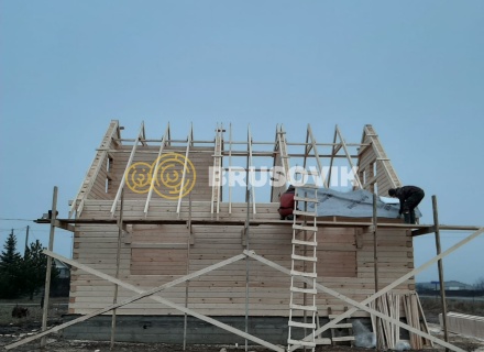 Дом 8х9 м из профилированного бруса по проекту № 21 в д. Соболево, городской округ Ликино-Дулёво, МО