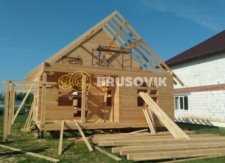 Дом 7,5х9м из профилированного бруса 145х145мм по проекту № 2 в д. Богданово, Рязанская область