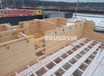 Дом 8х9м с террасой 2х4м из профилированного бруса 145х145мм по индивидуальному проекту в д. Новинское, Наро-Фоминский район, Московская область