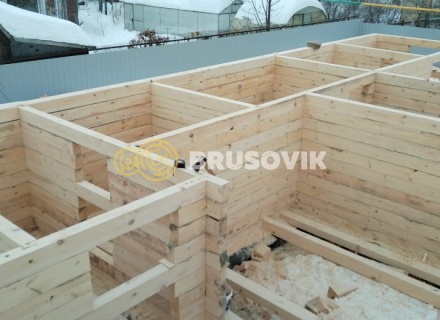 Двухэтажный дом 6х12м с террасой 3х6м из обрезного бруса 150х150мм по индивидуальному проекту в г. Иваново