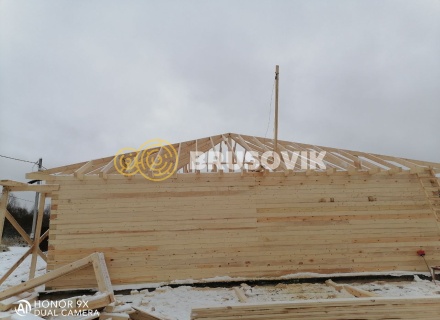 Дом 12х12м с шатровой крышей из профилированного бруса 145х195мм в д. Верхние Велеми, Серпуховской район, Московская область