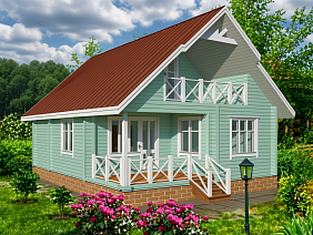 Проект №2 дома из бруса 7,5х10,5