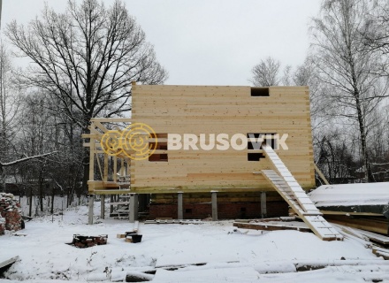 Двухэтажный дом 9х10 м из профилированного бруса 145х195 мм в СНТ Шараповские сады, городской округ Серпухов, Московская область