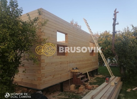 Двухэтажный дом 8х11м из профилированного бруса 145х195мм по индивидуальному проекту в СНТ Лесные поляны, городской округ Истра, Московская область