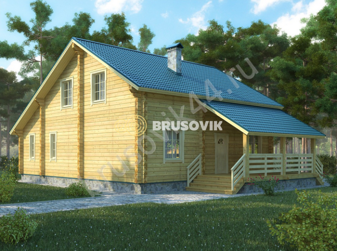 Проект №51 дома из бруса 15,6х11,7