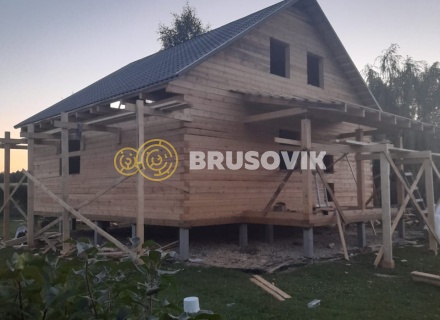 Дом 9х9 м из обрезного бруса 150х150 мм по индивидуальному проекту в г. Медынь, Калужская область