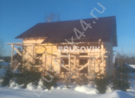 Дом 9,4х9,5 м по проекту № 1 из обрезного бруса 150х150 мм