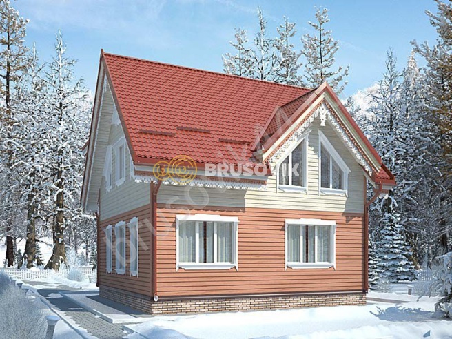 Проект №43 дома из бруса 9,7х8,7