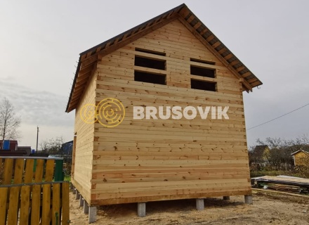 Полутораэтажный дом 6х8м из профилированного бруса 145х145мм по индивидуальному проекту в СНТ Пахма, Ярославский район