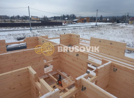 Дом 8х9м с террасой 2х4м из профилированного бруса 145х145мм по индивидуальному проекту в д. Новинское, Наро-Фоминский район, Московская область