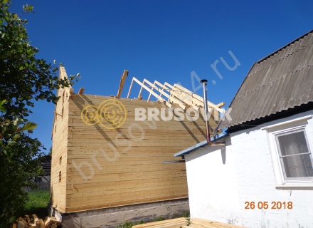 Дом по индивидуальному проекту из обрезного бруса 150х150 мм