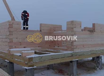 Баня 6х6м по проекту №15 из профилированного бруса 145х145мм в д. Глазово, Можайский район, Московская облать