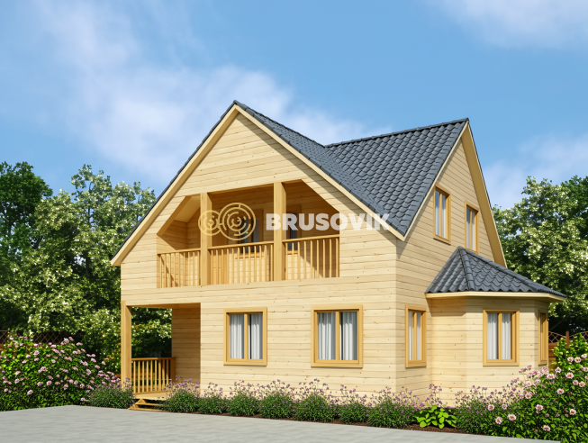 Проект №13 дома из бруса 10х8