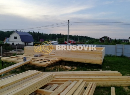 Дом 6х9 м из профилированного бруса 145х145 мм в коттеджном посёлке Барсово, д. Малые Петрищи, городской округ Щёлково, Московская область