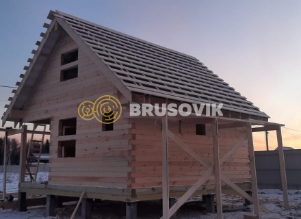 Баня 6х6м по проекту №15 из профилированного бруса 145х145мм в д. Глазово, Можайский район, Московская облать