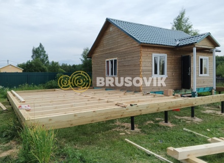 Пристройка к дому из профилированного бруса 145х145мм по индивидуальному проекту в д. Бакланово, Клинский р-н., Московская обл