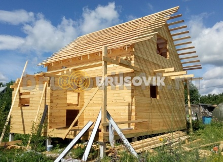 Баня 6х8 м из сухого профилированного бруса 145х145 мм по проекту №3 в Московской области