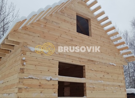 Дом 6х8 м из обрезного бруса 150х150 мм по проекту № 34  в селе Лужки, городской округ Истра, Московская область