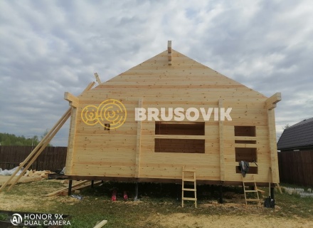 Баня 6х8 м из профилированного бруса 145х145 мм с рубкой углов &quot;в чашу&quot; по индивидуальному проекту в д. Вятчинки, Ивановоская область