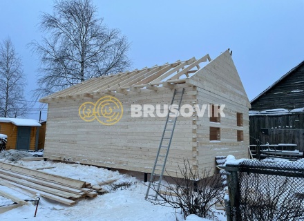 Дом 6х9м из профилированного бруса 145х145мм по индивидуальному проекту в д. Исады, Любимский р-н., Ярославская область
