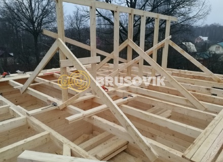 Двухэтажный дом 9х10 м из профилированного бруса 145х195 мм в СНТ Шараповские сады, городской округ Серпухов, Московская область