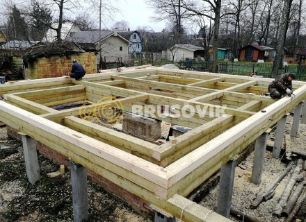 Двухэтажный дом 9х10 м из профилированного бруса 145х195 мм в СНТ Шараповские сады, городской округ Серпухов, Московская область