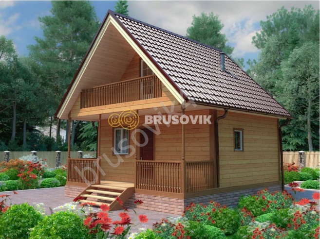 Проект №72 дома из бруса 6х6