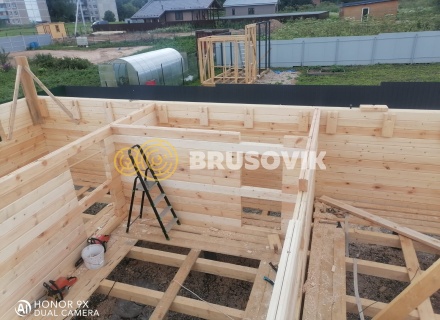 Дом 6х9м с ломаной крышей из профилированного бруса 145х145мм в с. Атепцево, Наро-Фоминский район, Московская область