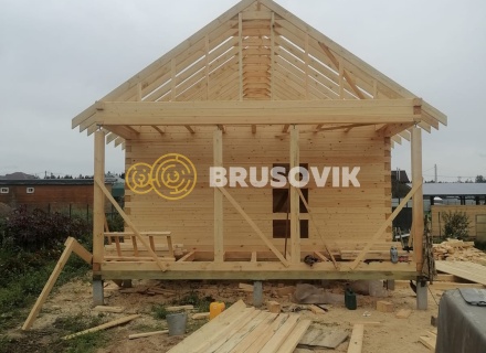 Дом 6х6м с террасой 2х6м из профилированного бруса 145х145мм в д. Горчухино, Наро-Фоминский район, Московская область