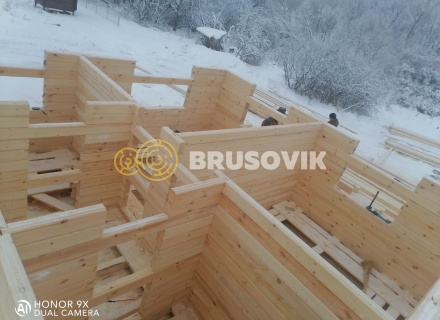 Дом 6х9 м из профилированного бруса 145х145 мм по индивидуальному проекту в д. Скрипово, Заокский район, Тульской области