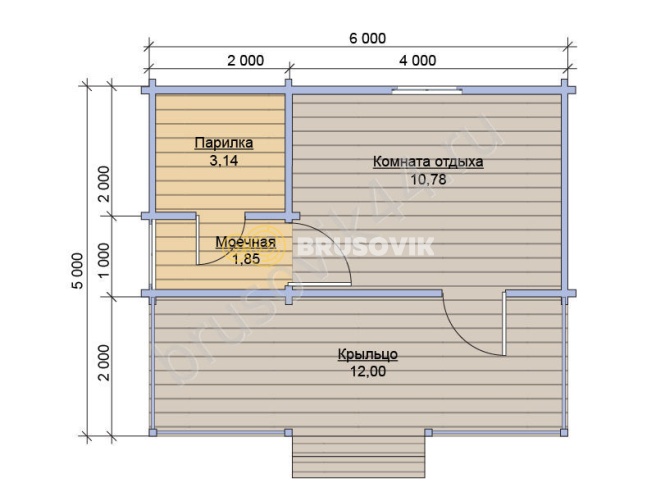 Проект №9 баня из бруса 6х5