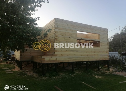 Двухэтажный дом 8х11м из профилированного бруса 145х195мм по индивидуальному проекту в СНТ Лесные поляны, городской округ Истра, Московская область