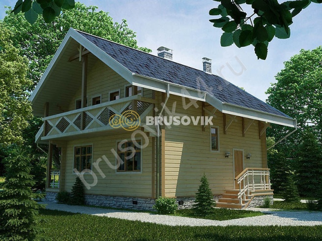 Проект №50 дома из бруса 8x9