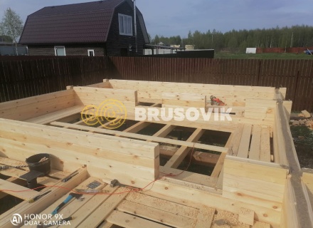 Баня 6х8 м из профилированного бруса 145х145 мм с рубкой углов &quot;в чашу&quot; по индивидуальному проекту в д. Вятчинки, Ивановоская область