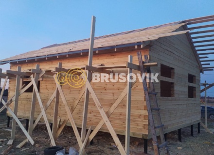 Дом 7х9 м из обрезного бруса 150х150 мм по индивидуальному проекту в коттеджном посёлке Рыбицы-1, Гатчинский район, Ленинградская область